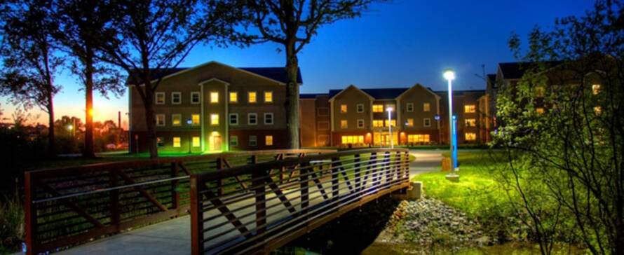 MCC Residence Halls at Night