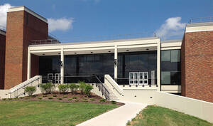 Exterior view of the main entrance (facing East Henrietta Road) at the Brighton Campus