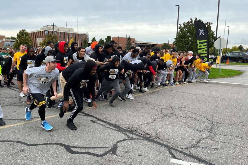 Student racers at the starting line