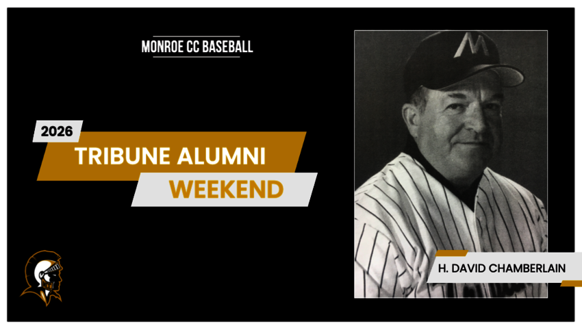 Monroe CC baseball and 2026 Tribune Alumni Weekend honor H. David Chamberlain
