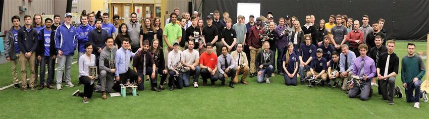 Group photo of engineering students and faculty